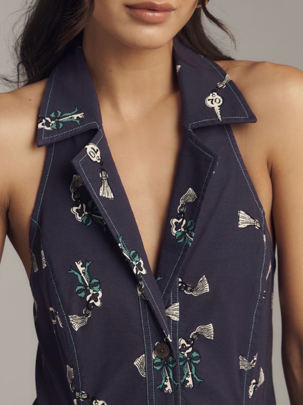Anthropologie The Amelia Collared Mini Dress Sz M XL Maeve summer vacation comfy - Picture 3 of 10